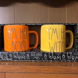 •Rae Dunn• Set of 2 “I’m her boo, I’m his witch” mugs